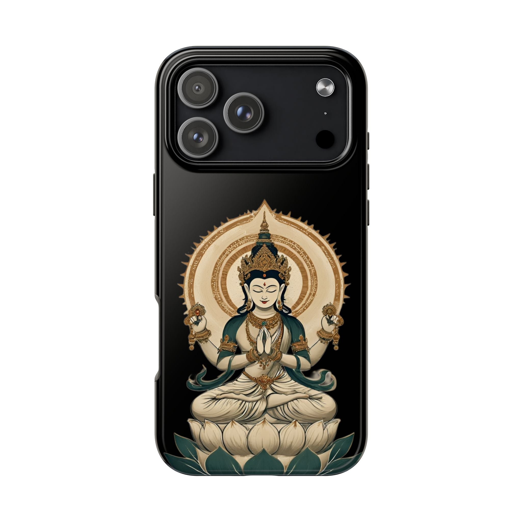 Bodhisattva Lotus Tough Phone Case — Protective Buddhist Meditation Phone Cover