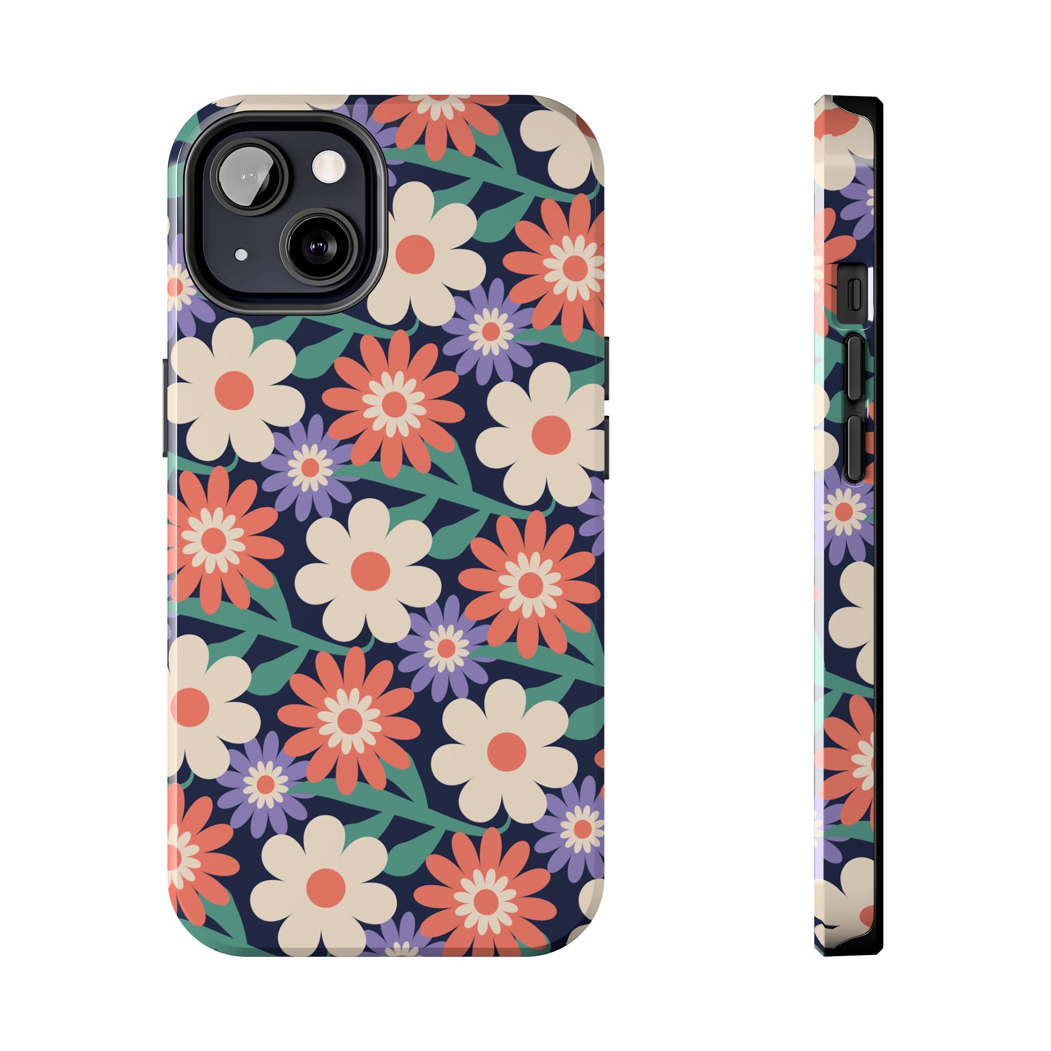 Floral Tough Phone Case — Retro Daisies Protective Phone Cover