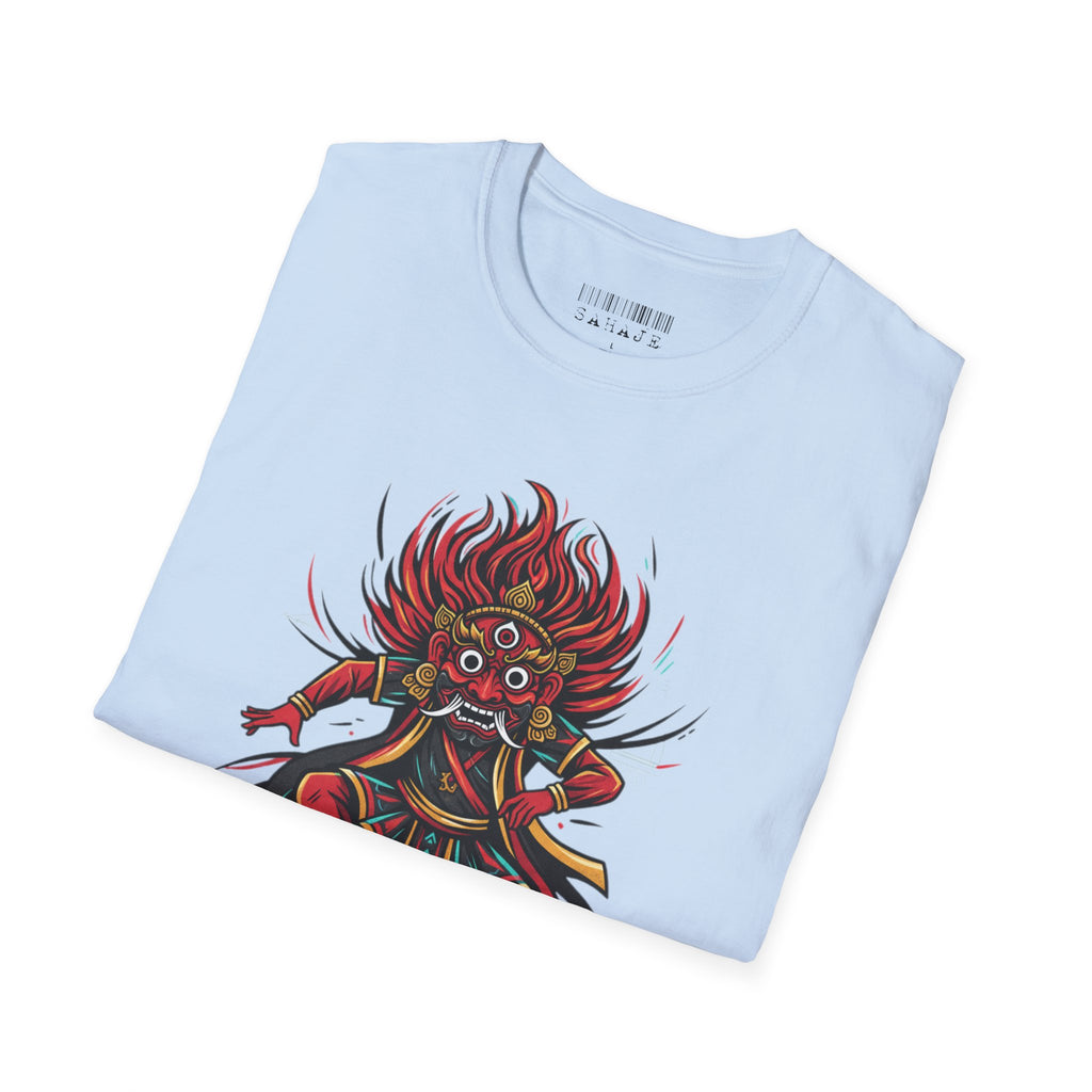 Balinese Barong Dance T-Shirt — Traditional Mythic Mask Graphic Tee