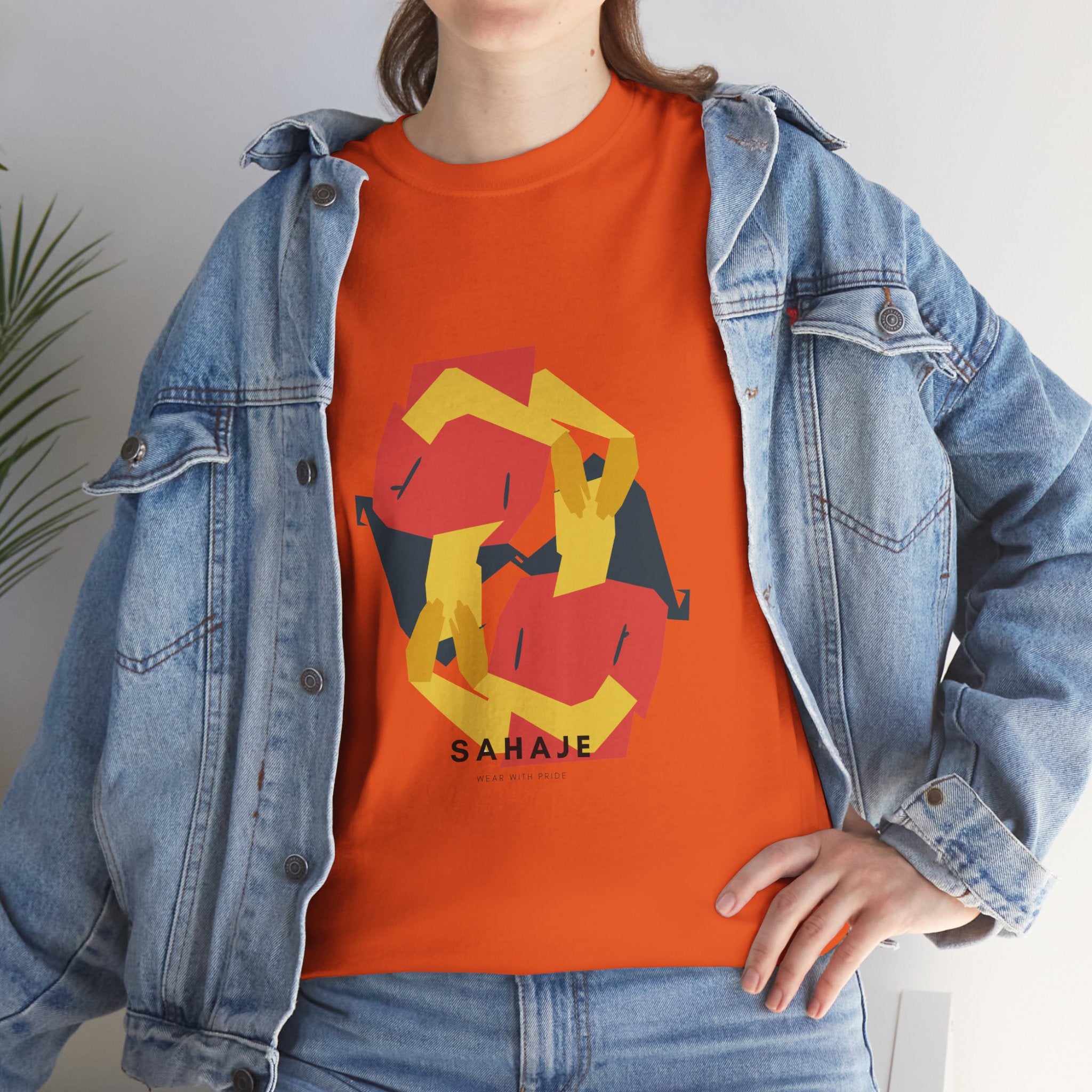 Geometric Fox Tee — Stylized Red & Yellow Fox Illustration T-Shirt