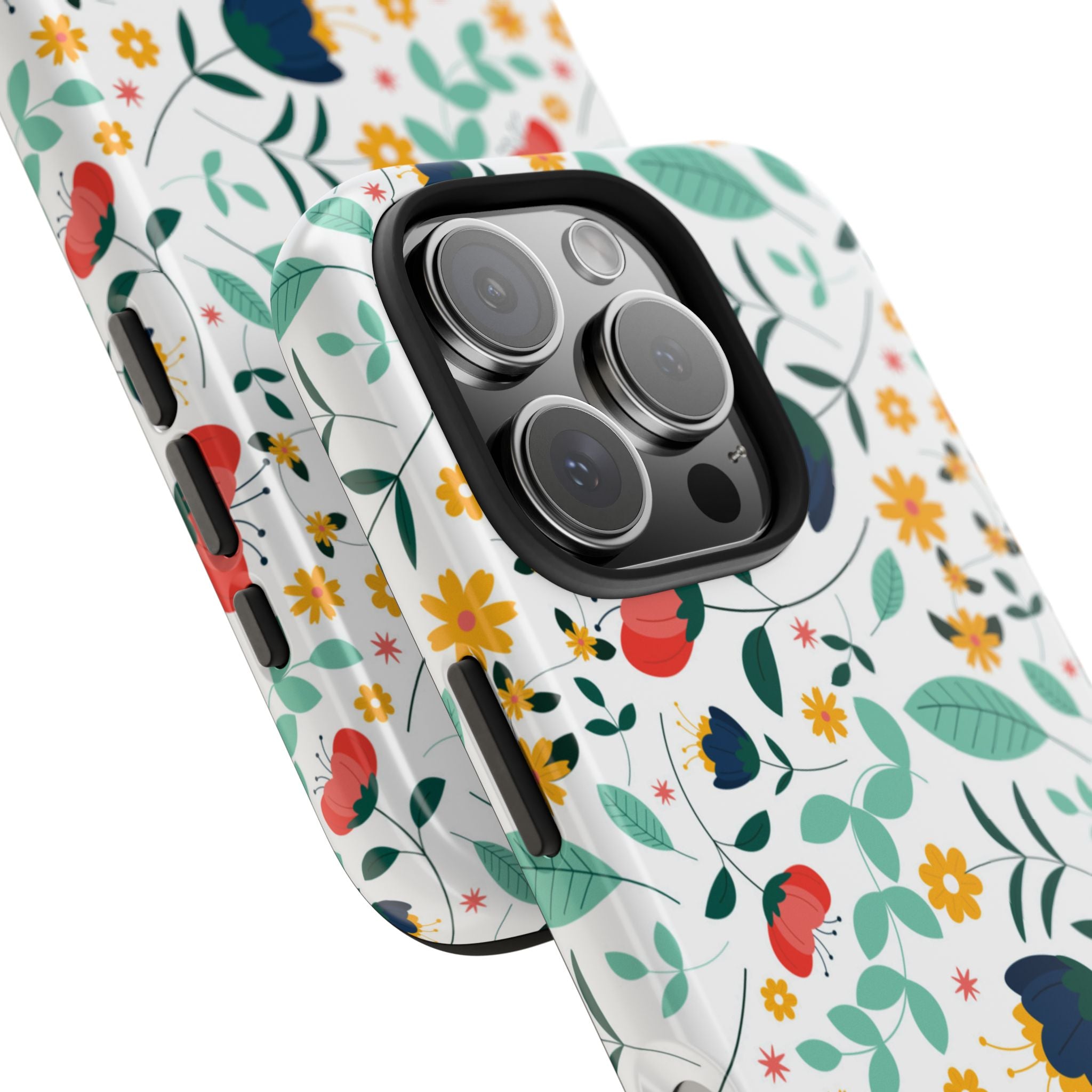Floral Pattern Tough Phone Case — Colorful Spring Flowers Phone Cover