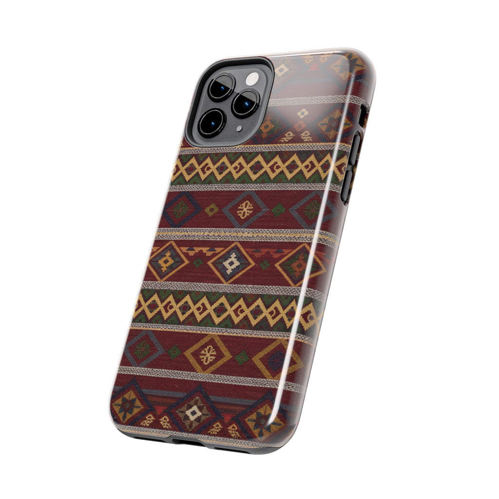 Aztec Pattern Tough Phone Case — Rustic Tribal Protective Cover