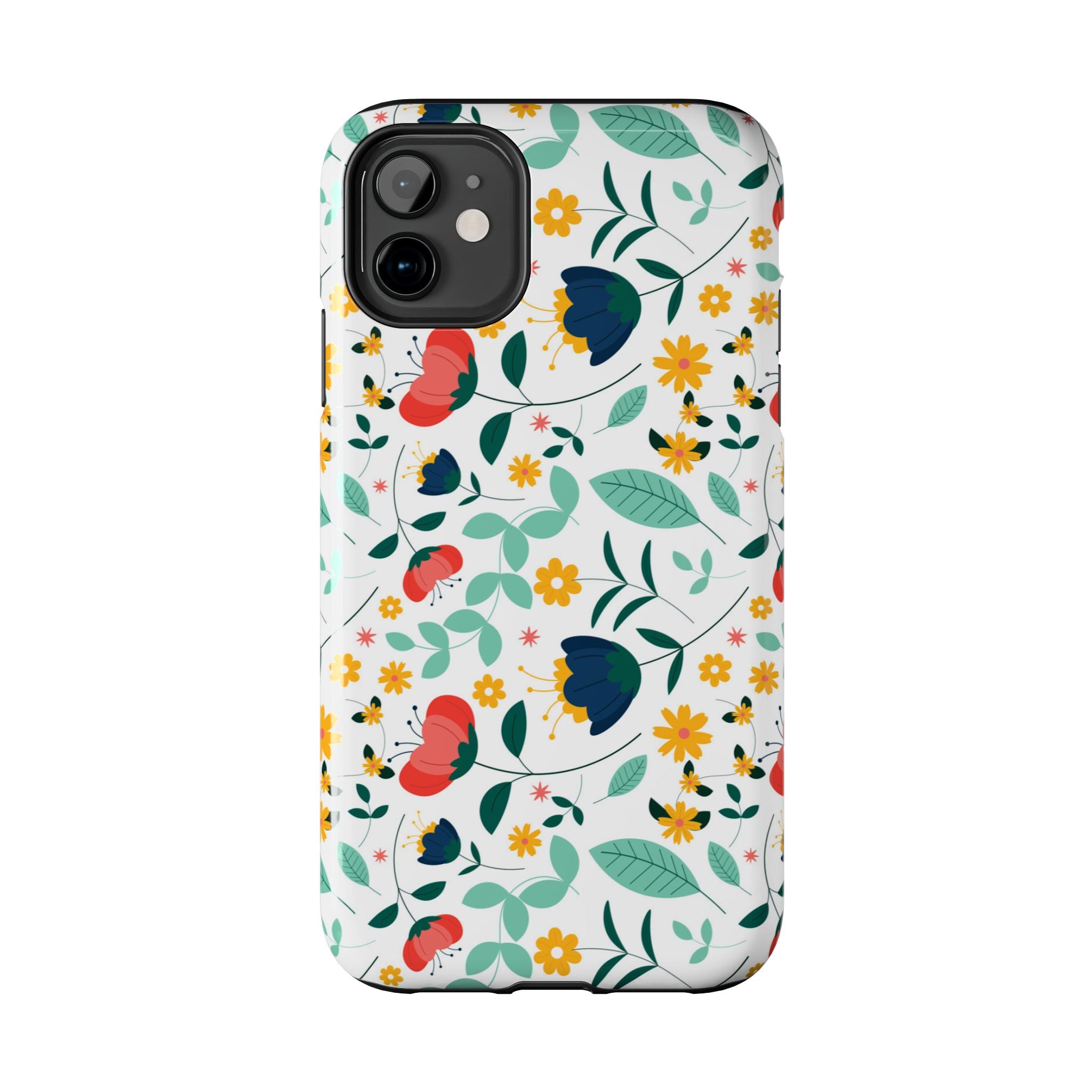 Floral Pattern Tough Phone Case — Colorful Spring Flowers Phone Cover