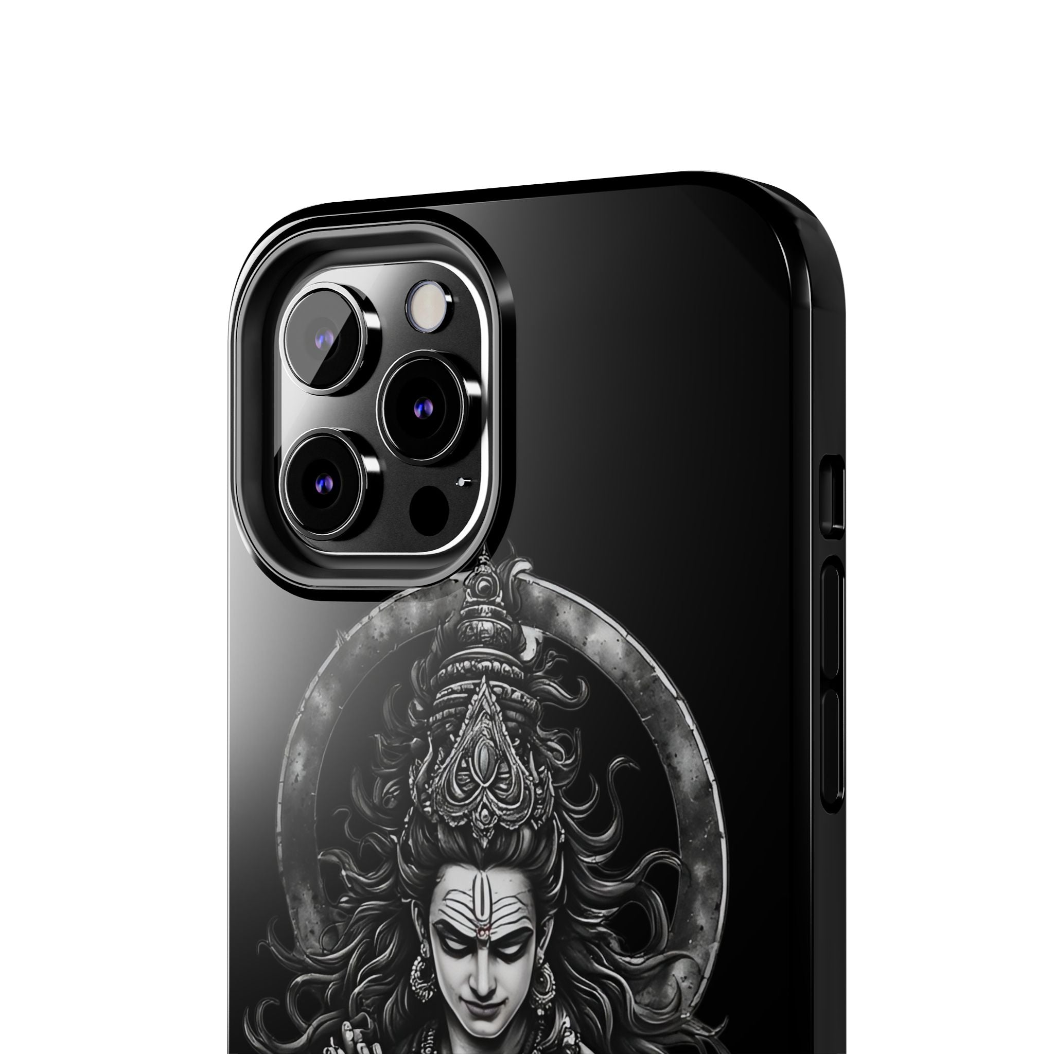 Shiva Tough Phone Case — Black Protective Hindu Deity Design