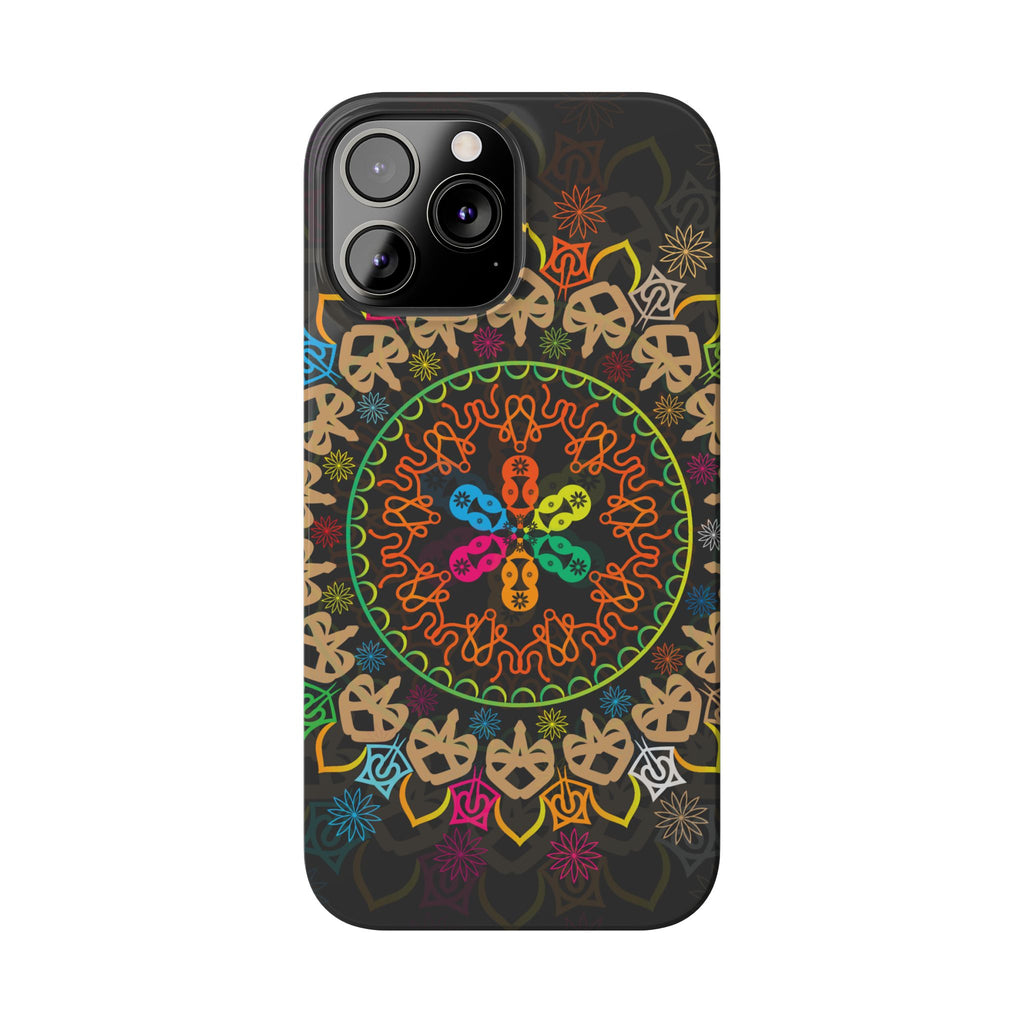 Tropical Mandala Phone Case, Colorful Slim Phone Case, Trendy Phone Cover, Artistic Gift, Eco-Friendly Phone Accessory