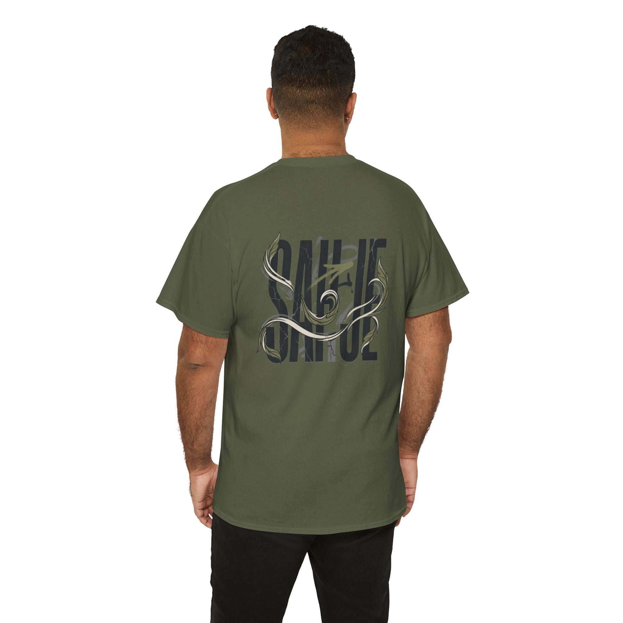 Graphic Tee — 'Savage' Typography with Snake Accent