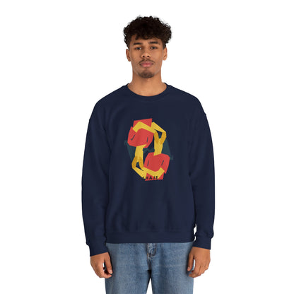 Abstract Flamingo Geometric Crewneck Sweatshirt