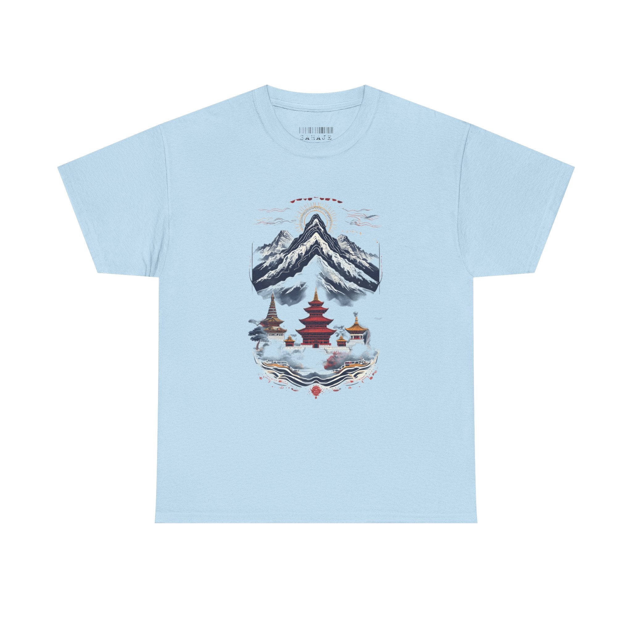 Japanese Mountain Pagoda T-Shirt — Zen Temple Landscape Tee