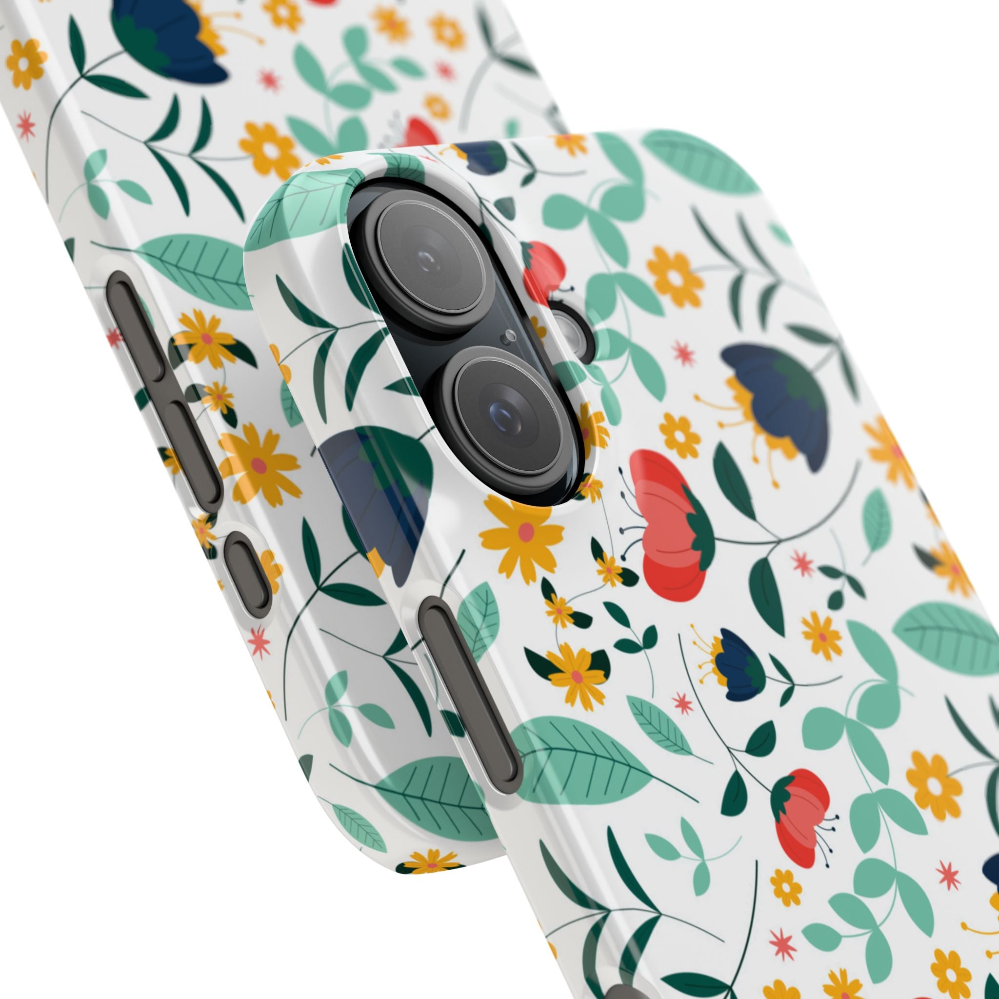 Floral Slim Phone Case — Colorful Folk Flower Pattern