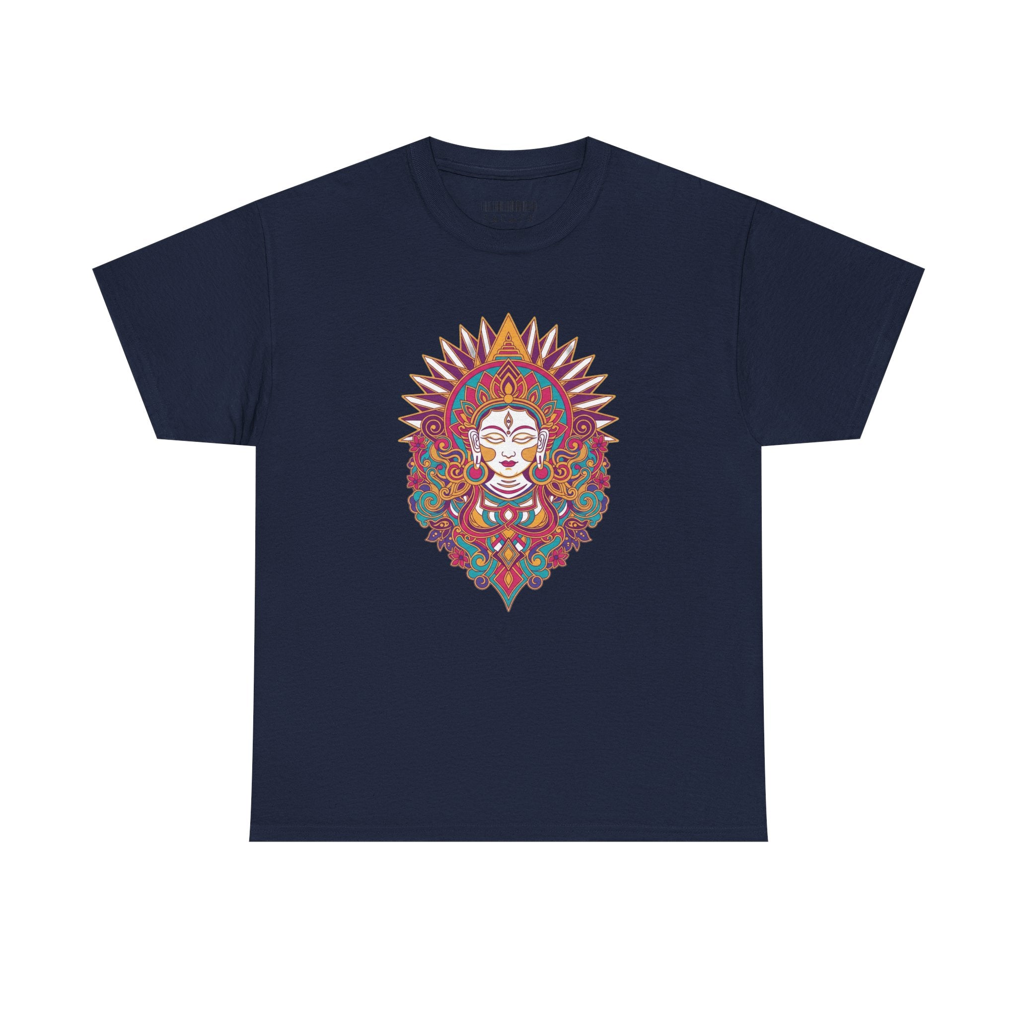 Spiritual Goddess Sun Mandala Tee — Colorful Boho Yoga T‑Shirt