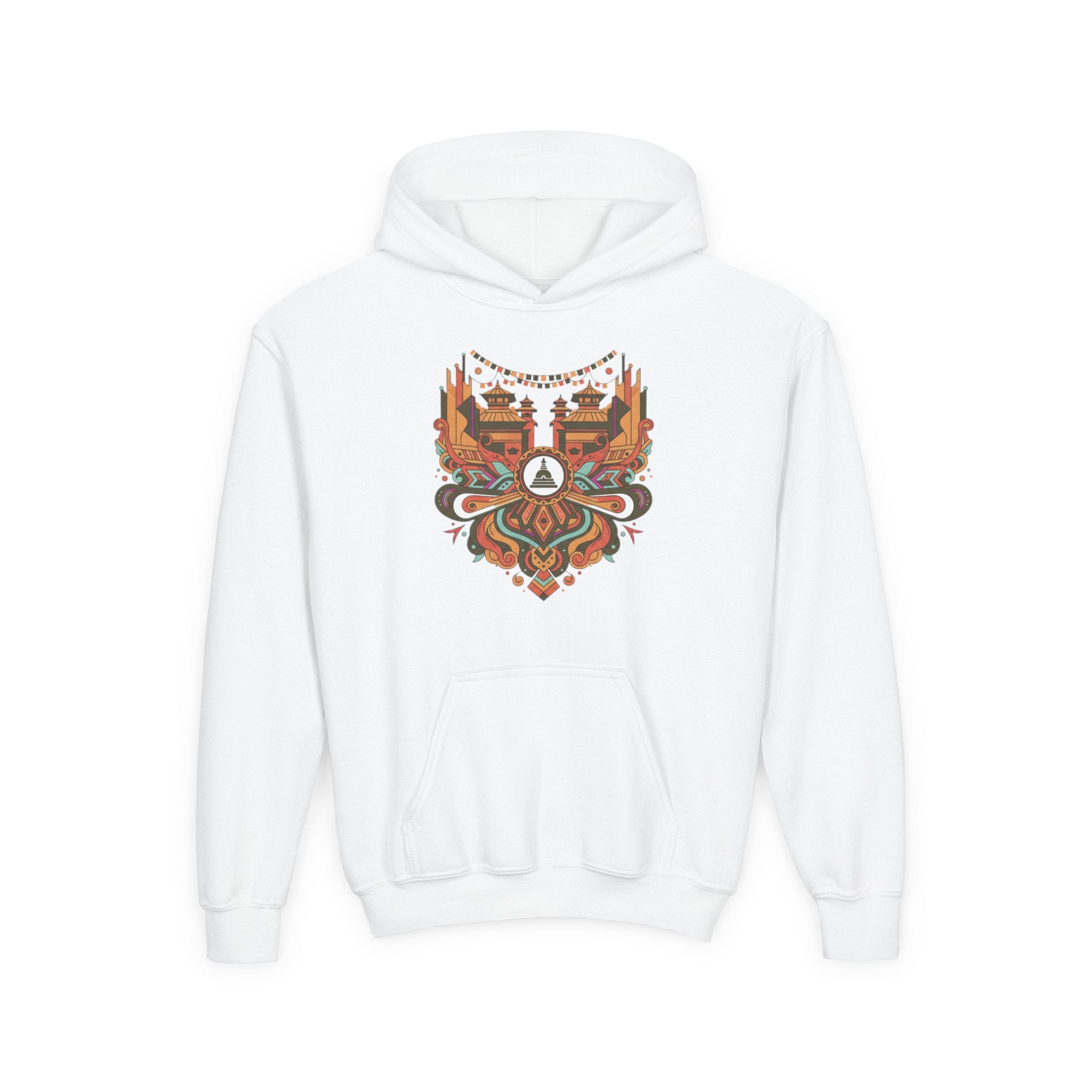 Youth Hoodie — Rustic Peace Mandala Graphic