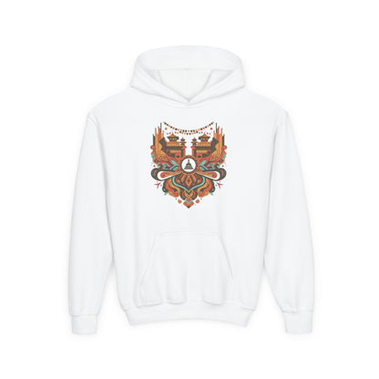 Youth Hoodie — Rustic Peace Mandala Graphic