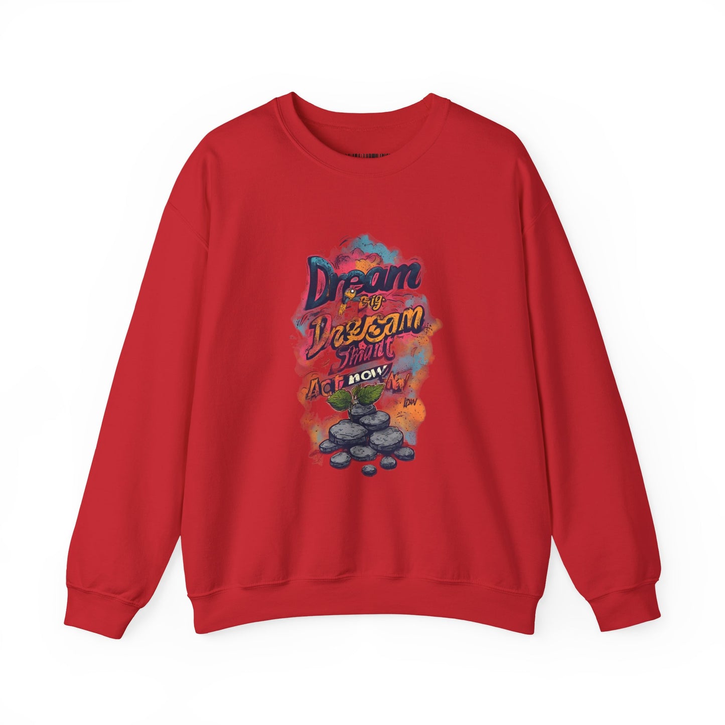 Dream Big Crewneck Sweatshirt — "Dream, Design, Draw" Inspirational Graphic
