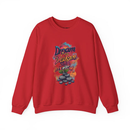 Dream Big Crewneck Sweatshirt — "Dream, Design, Draw" Inspirational Graphic