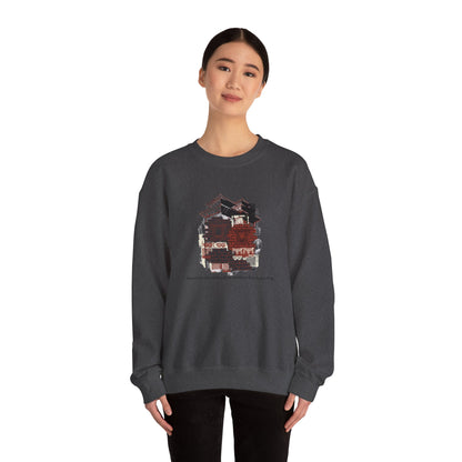 Crewneck Sweatshirt — Cozy Vintage Cabin Illustration with Quote