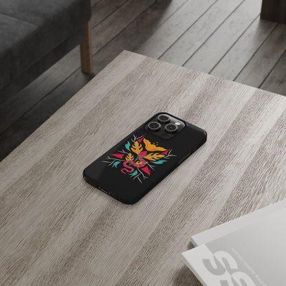 Colorful Floral Snake Slim Phone Case, Trendy Phone Accessories, Unique Gift for Nature Lovers, Modern Phone Cover, Stylish Protection