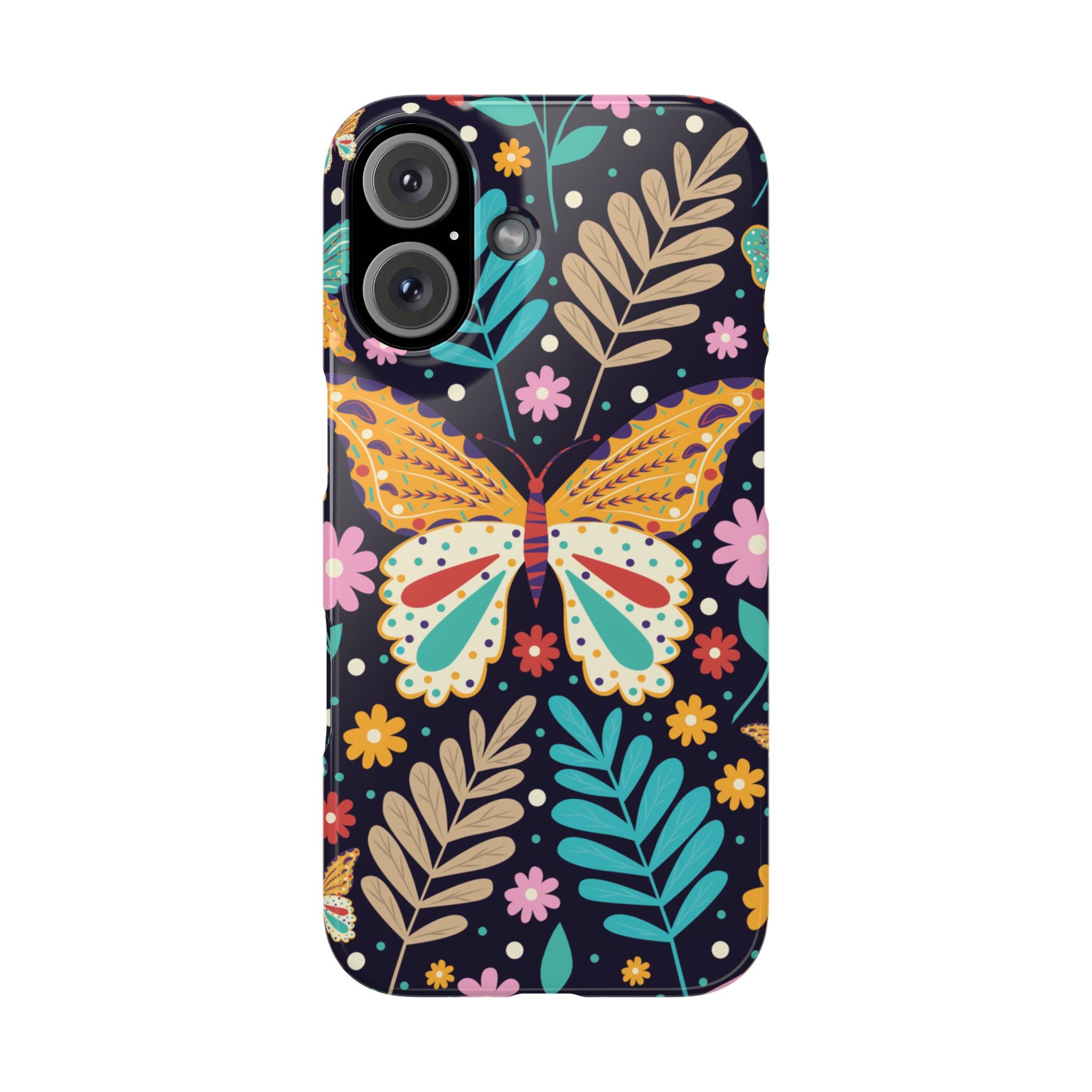 Butterfly Floral Slim Phone Case — Colorful Boho Garden Design