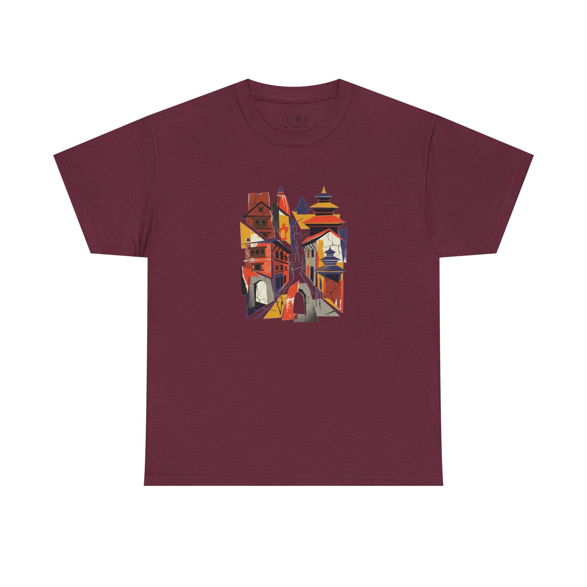 Cityscape Abstract Tee — Colorful Urban Architecture Graphic T‑Shirt