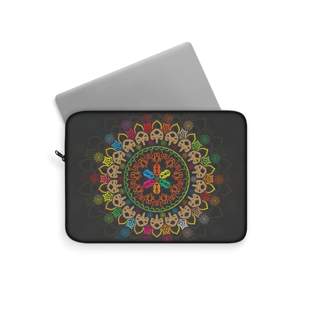 Colorful Mandala Laptop Sleeve | Bohemian Tech Accessory, Travel Gift, Geek Chic, Personalized Computer Case, Eco-Friendly Style