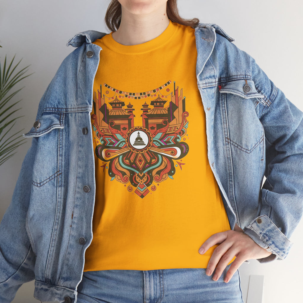 Mandala Cityscape Tee — Boho Urban Art Graphic T-Shirt