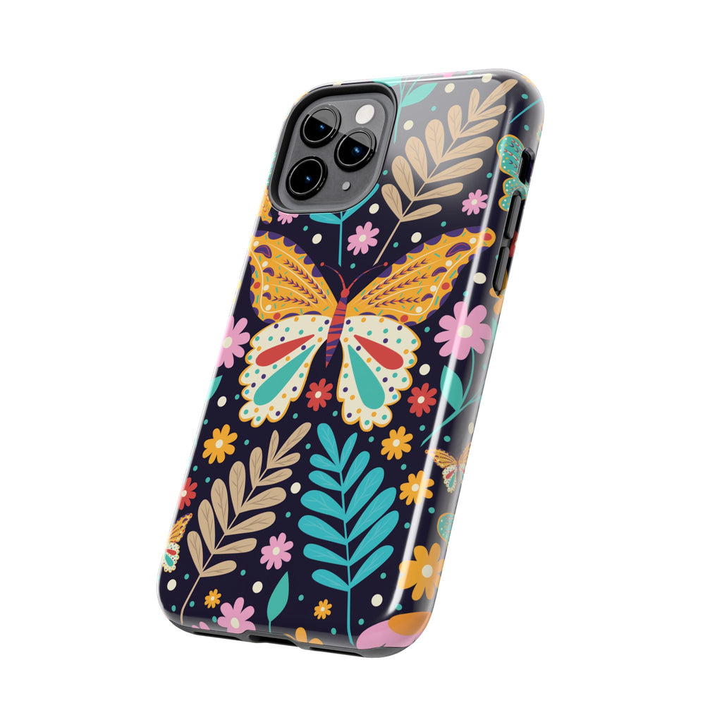 Floral Butterfly Tough Phone Case — Colorful Garden Protective Cover