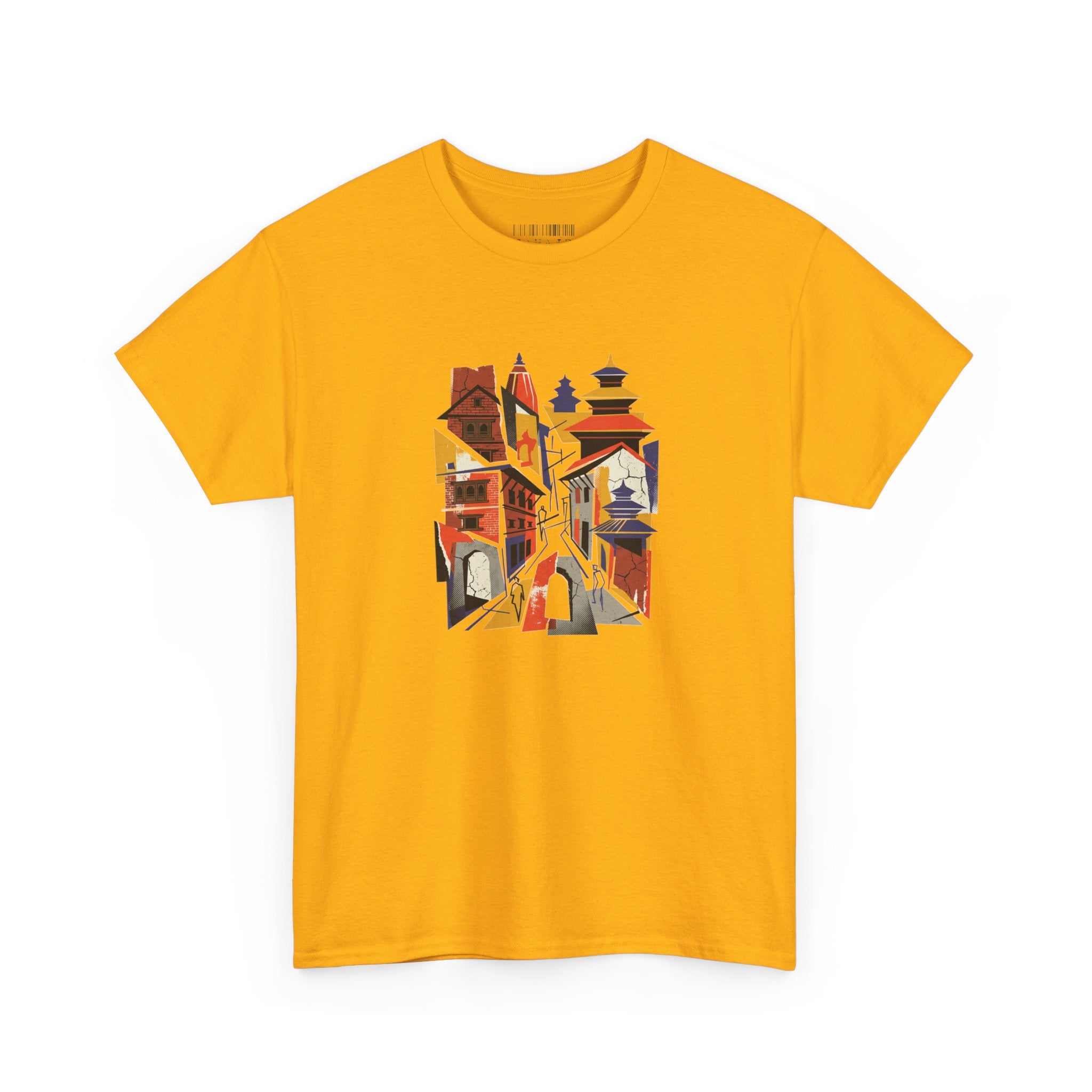 Cityscape Abstract Tee — Colorful Urban Architecture Graphic T‑Shirt
