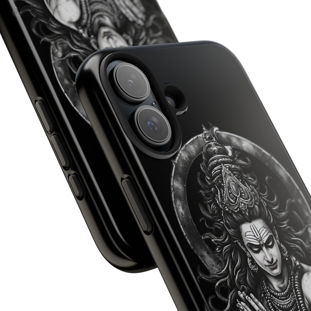 Shiva Tough Phone Case — Black Protective Hindu Deity Design