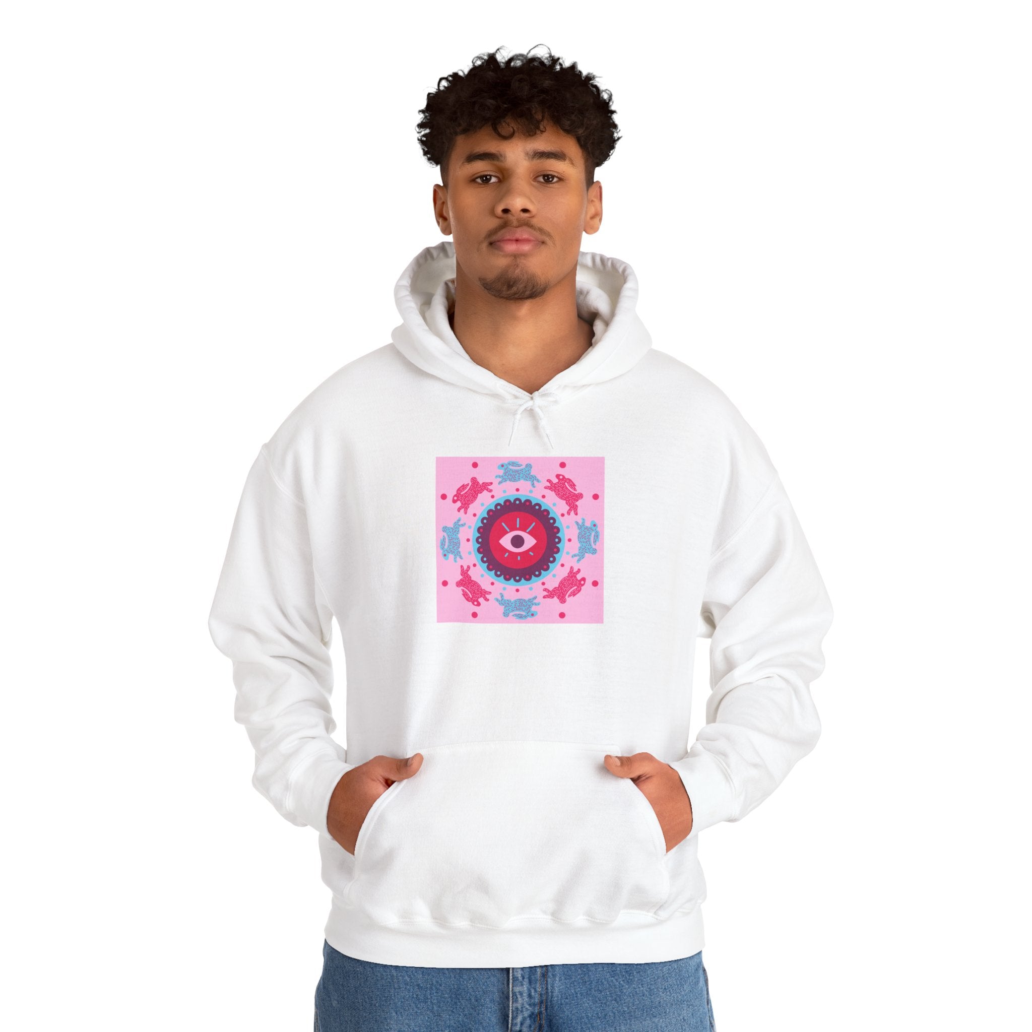 Kaleidoscope Heart Hoodie — Pink Floral Mandala Graphic Hoodie