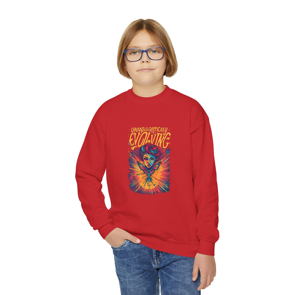 Psychedelic Evolving Skull Youth Crewneck Sweatshirt
