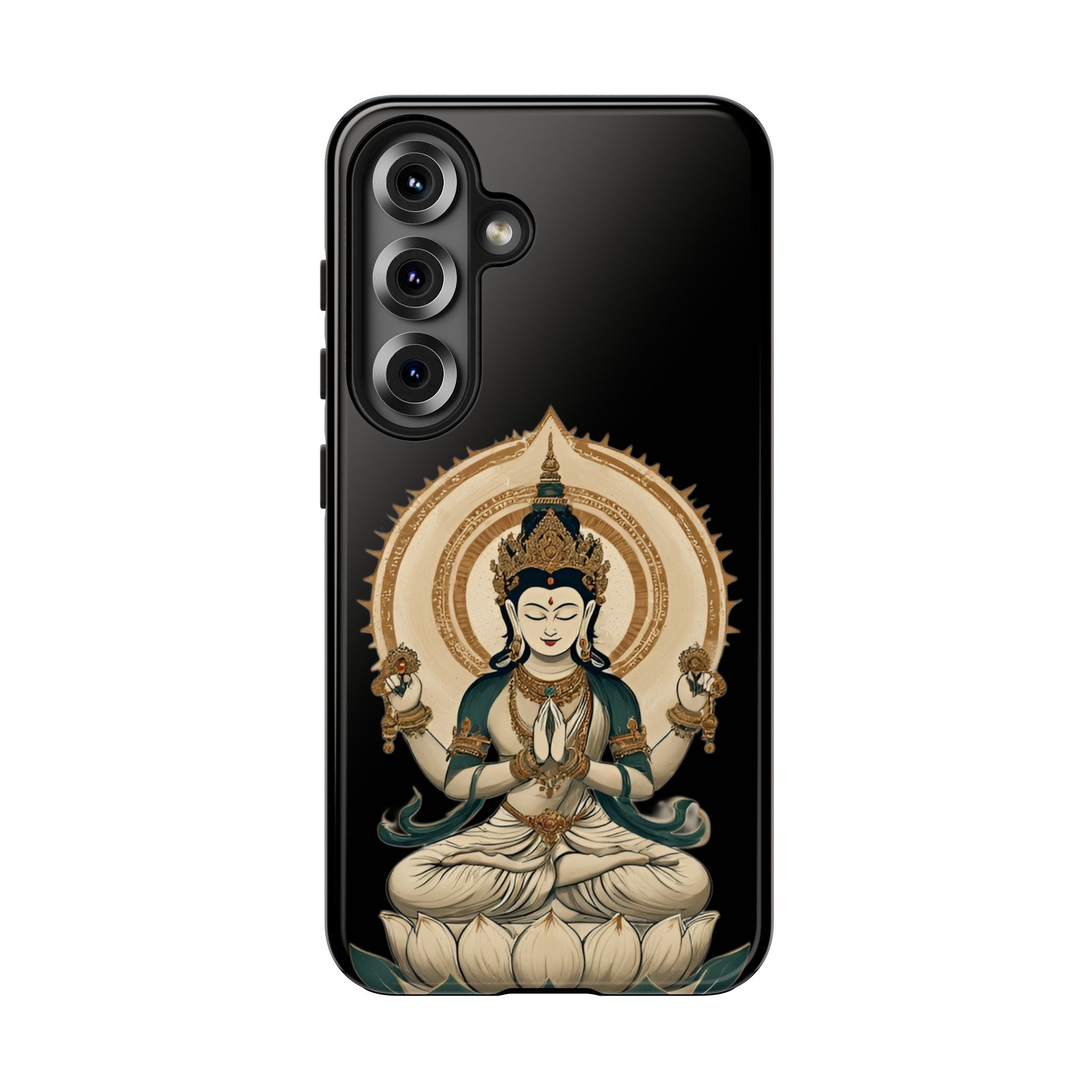 Bodhisattva Lotus Tough Phone Case — Protective Buddhist Meditation Phone Cover