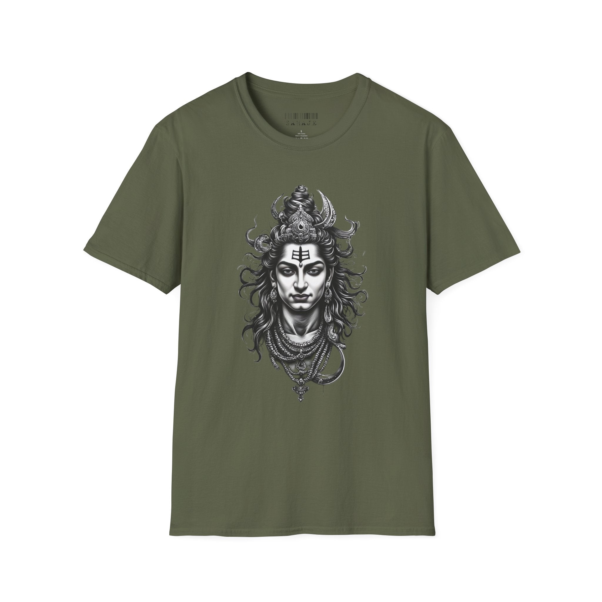 Shiva Portrait T-Shirt – Detailed Hindu Deity Graphic Tee