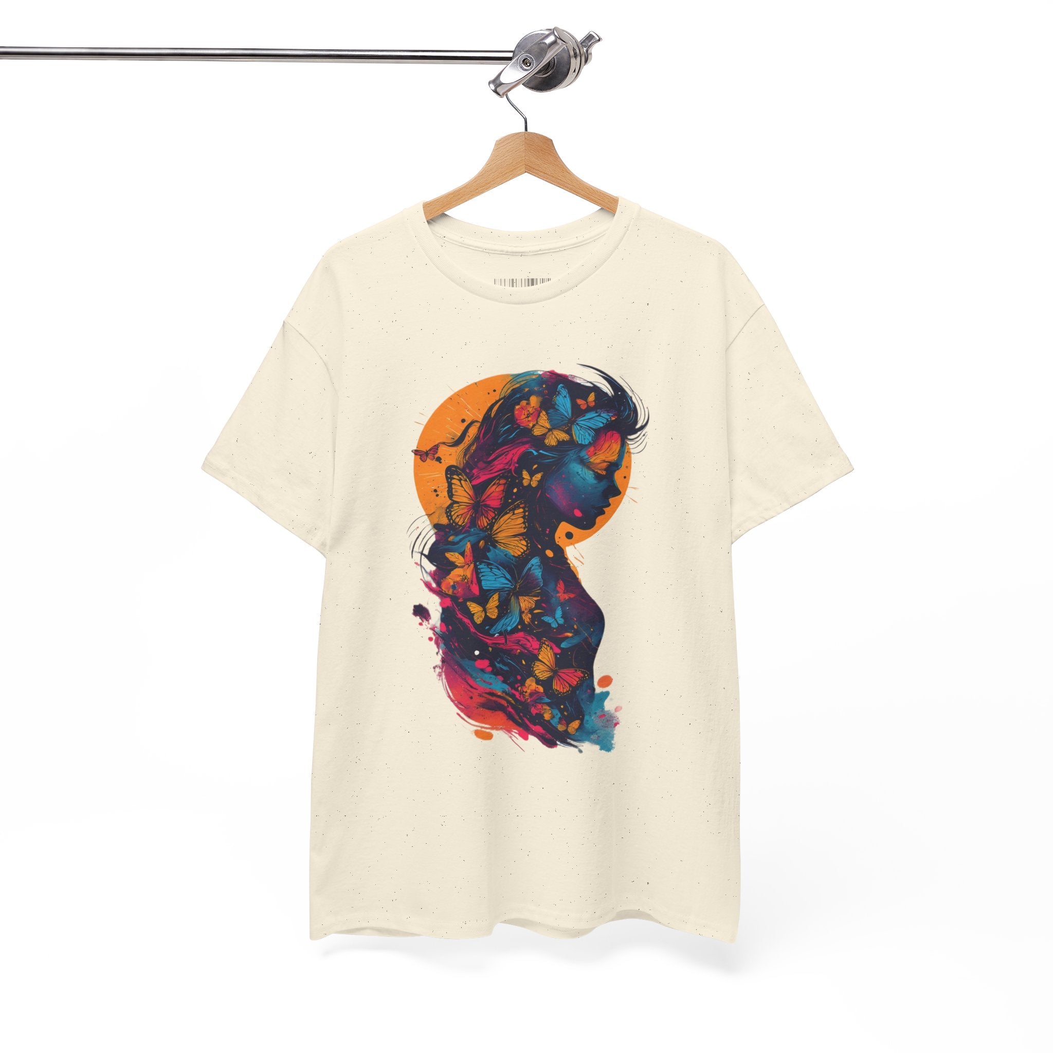 Butterfly Silhouette Graphic Tee — Colorful Maternity Profile Design