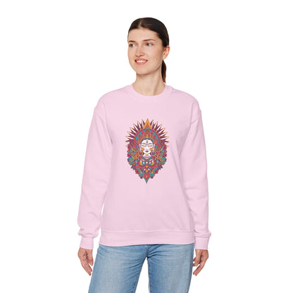 Crewneck Sweatshirt — Colorful Mandala Goddess Graphic