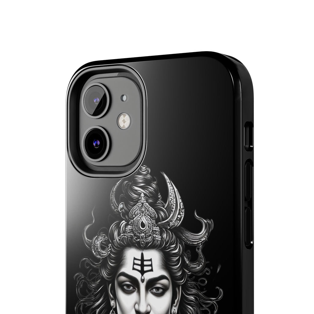 Phone Case — Intricate Lord Shiva Illustration on Black Tough Case
