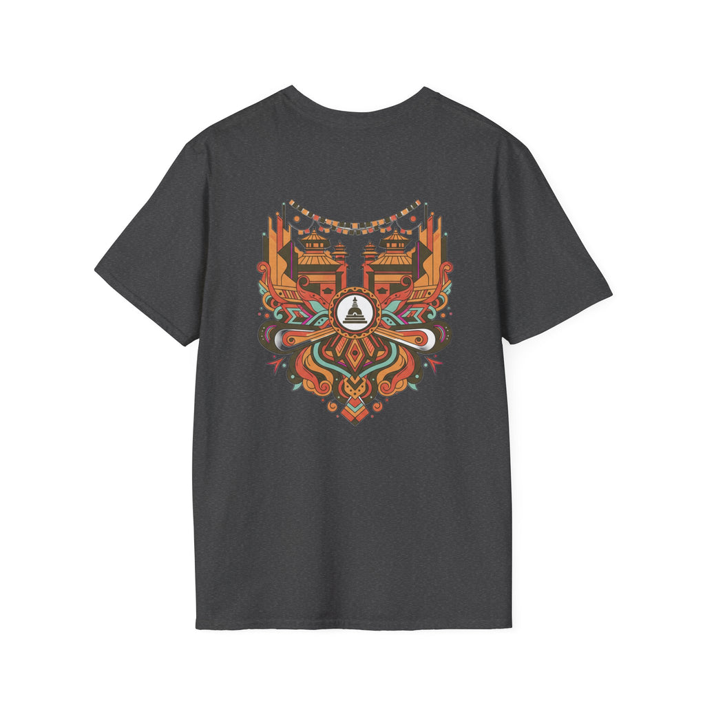Festival Temple Graphic T-Shirt — Autumn Tribal Shrine Design