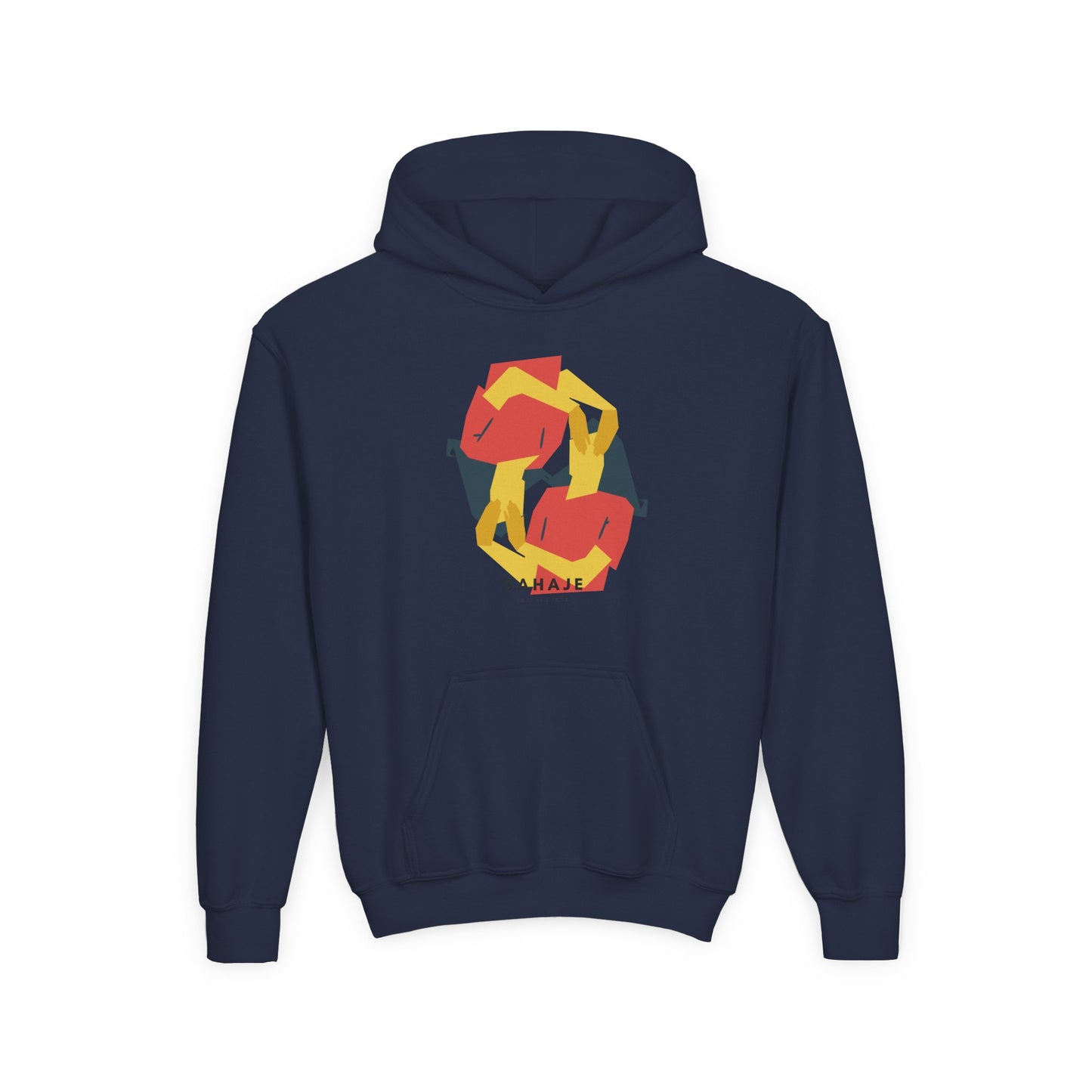 Youth Hoodie with Geometric Squirrel Art – 'Squirrel' Colorful Kids Pullover