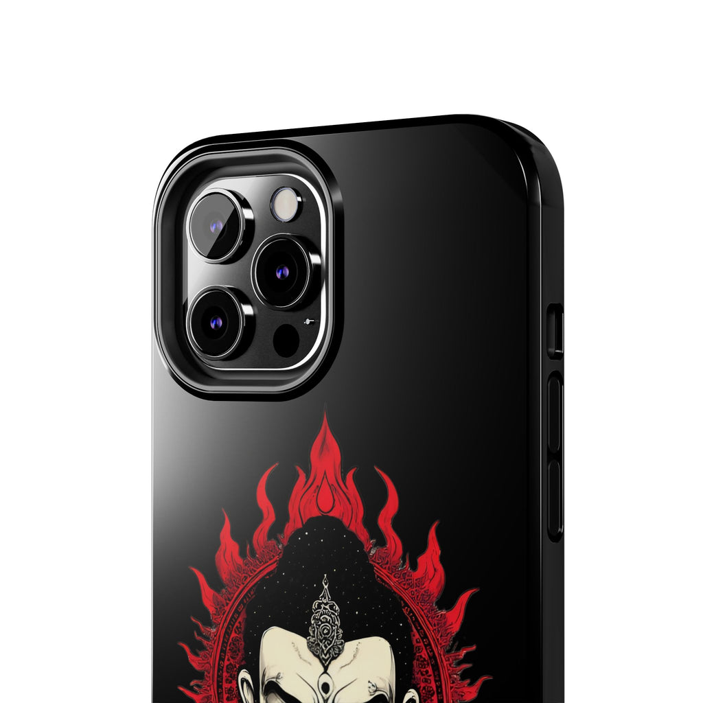 Meditative Buddha Tough Phone Case — Red Flame Zen Protection