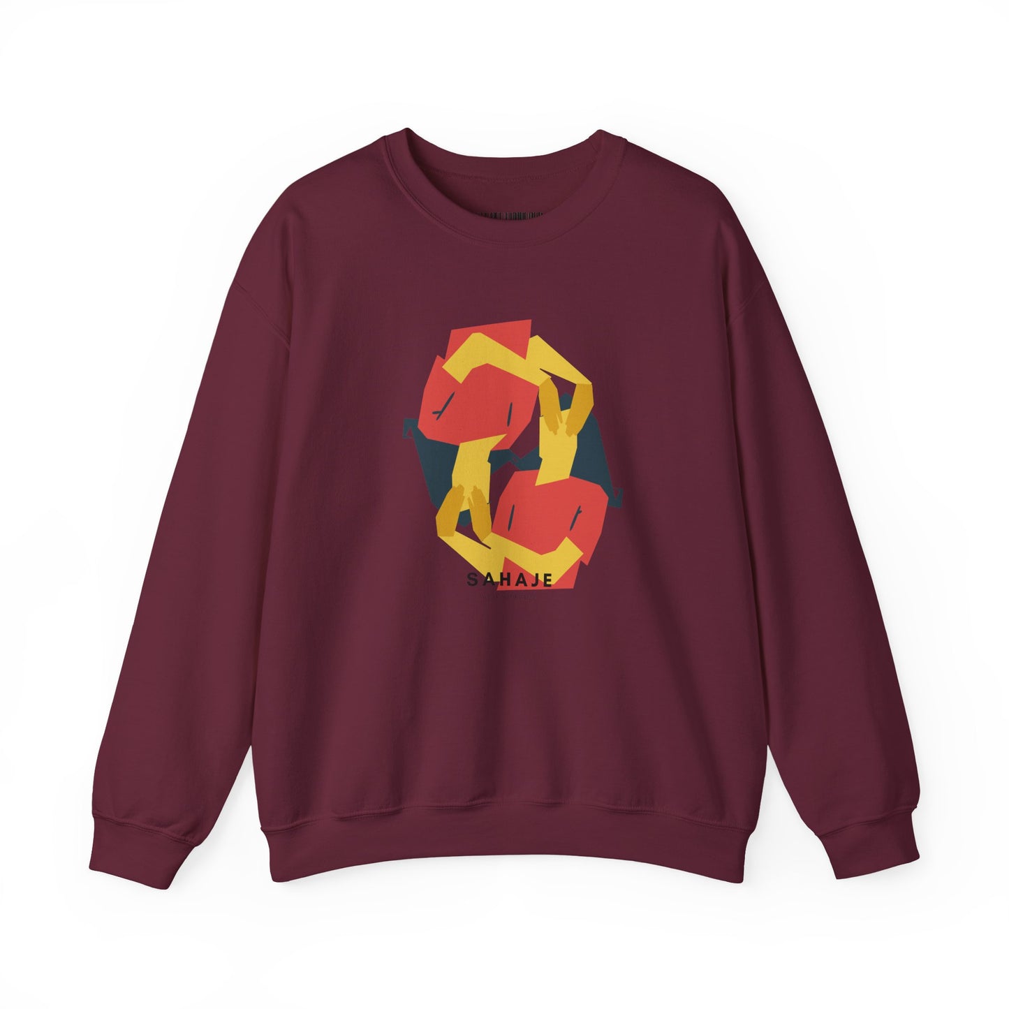 Abstract Flamingo Geometric Crewneck Sweatshirt