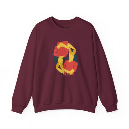 Abstract Flamingo Geometric Crewneck Sweatshirt