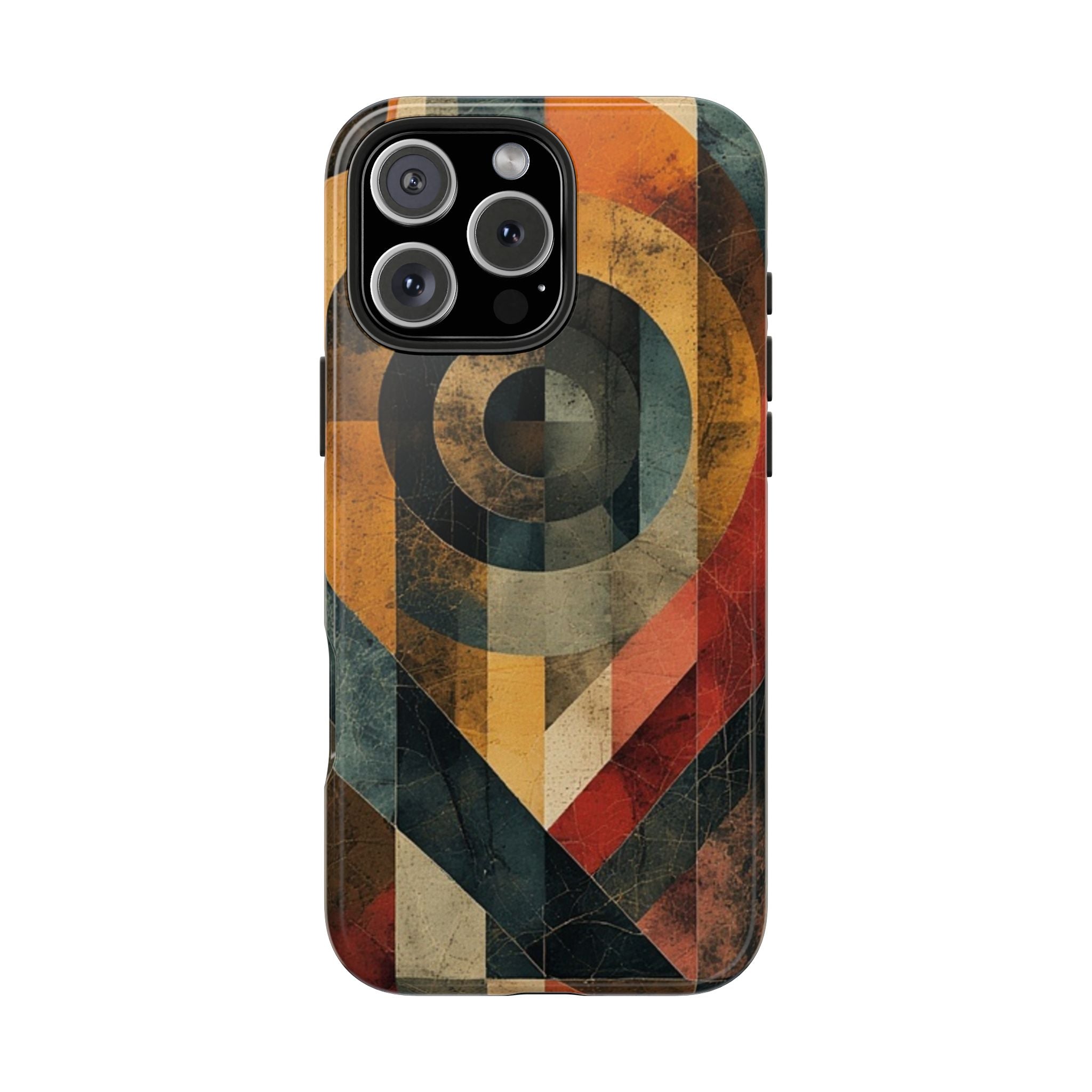 Retro Geometric Tough Phone Case — Vintage Target Circle Design