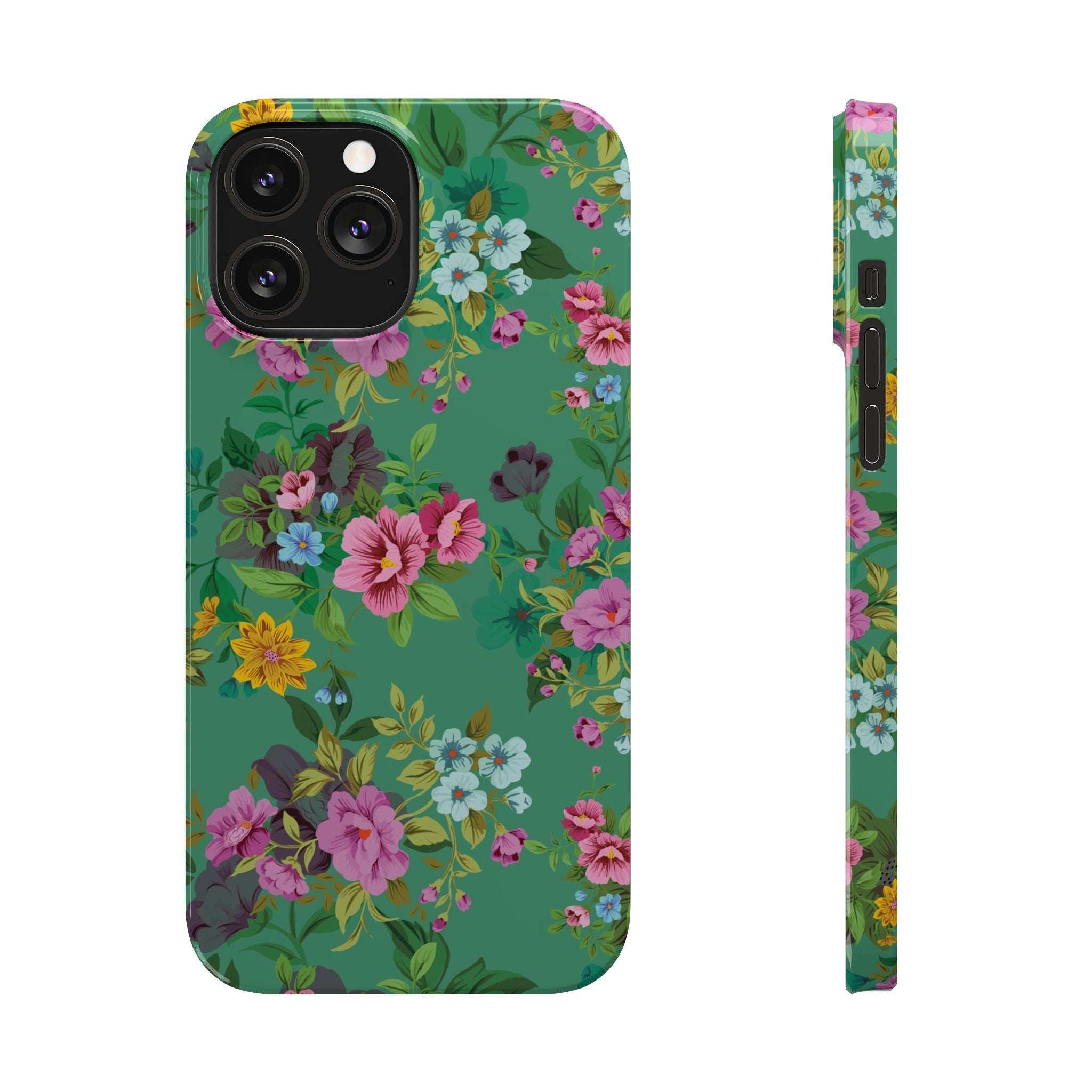 Floral Slim Phone Case - Cute Botanical Design, Gift for Spring, Nature Lovers, Customizable Phone Cover, Trendy Accessories, Flower Power
