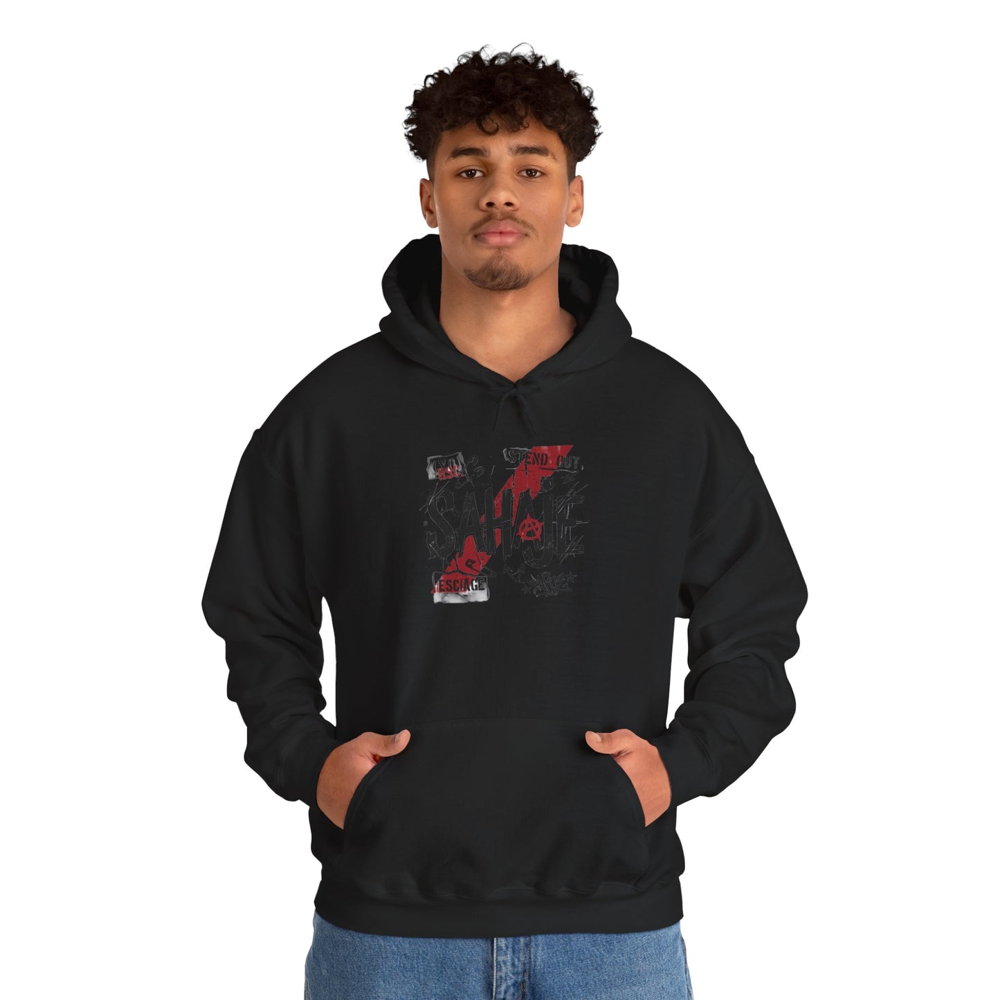 Sahaje Graphic Hoodie – Distressed Vintage Script Pullover