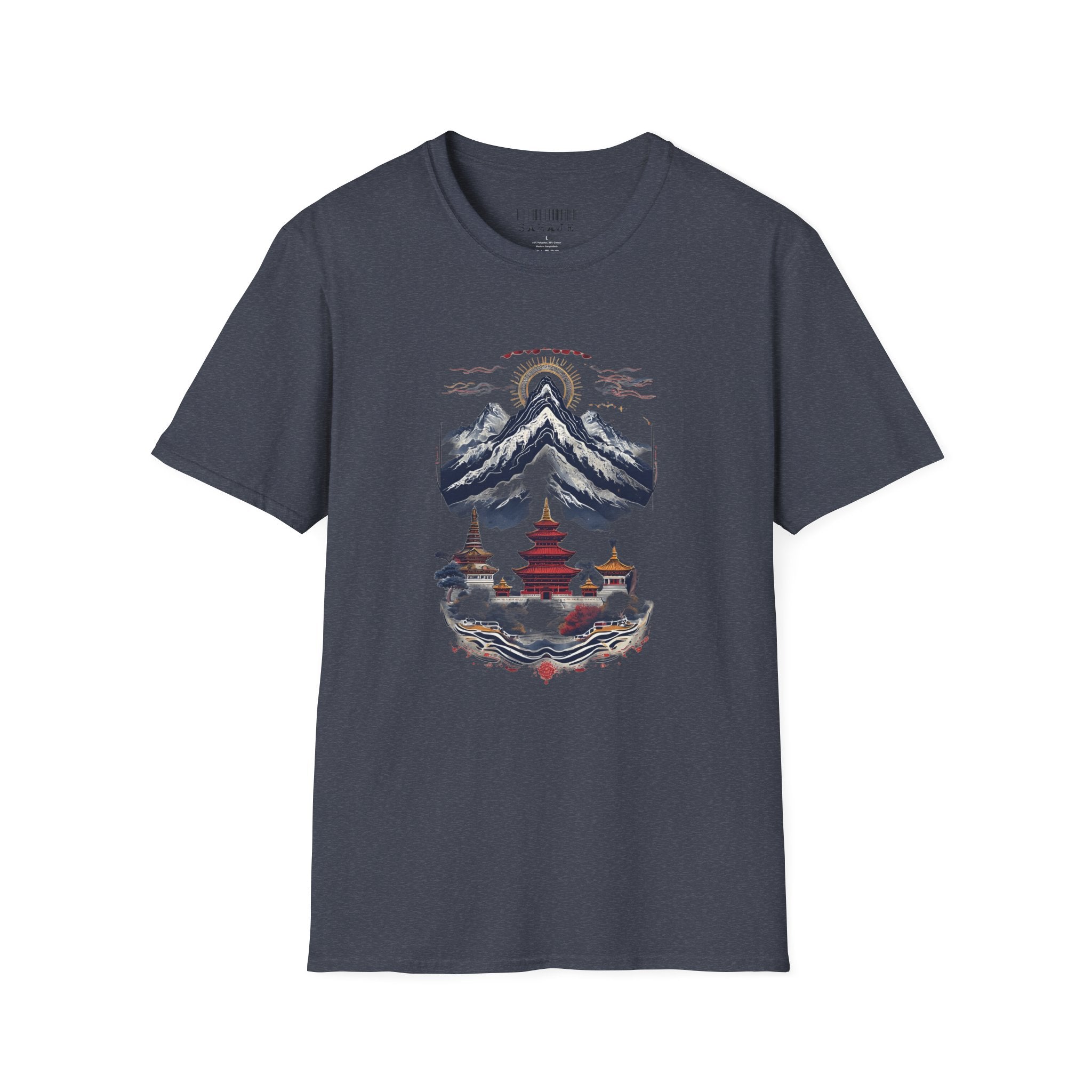 Asian Landscape T-Shirt — Mountain Pagoda Scenic Tee
