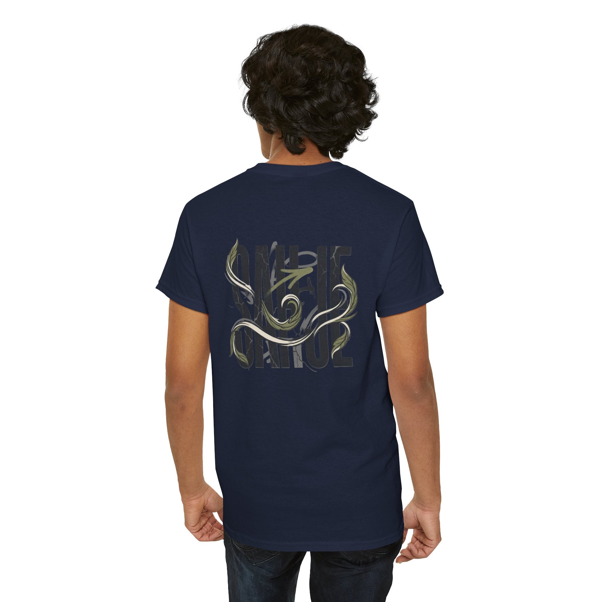 Graphic Tee — 'Savage' Typography with Snake Accent