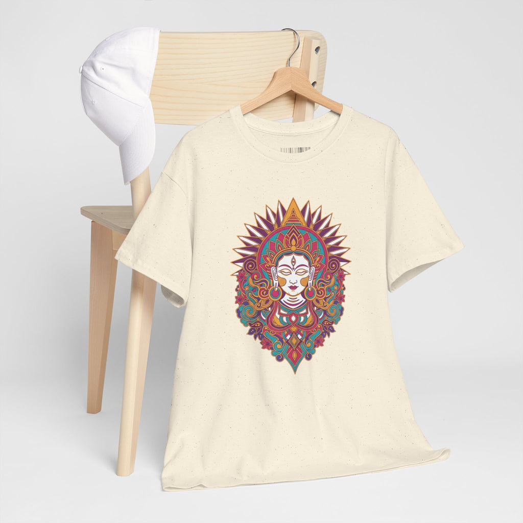 Spiritual Goddess Sun Mandala Tee — Colorful Boho Yoga T‑Shirt