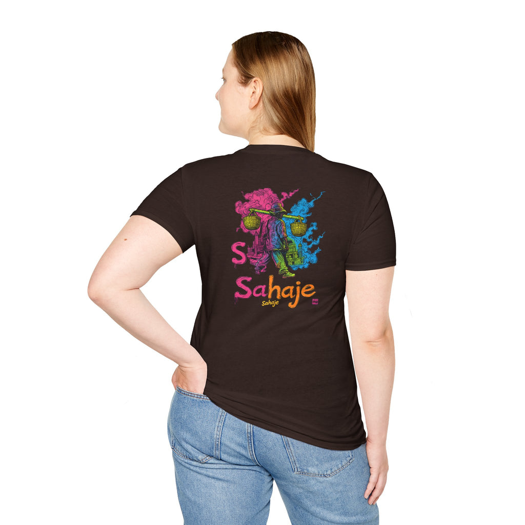 T-Shirt — Colorful Sahaje Skull Back Print