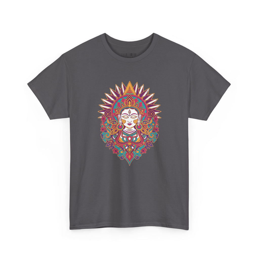 Spiritual Goddess Sun Mandala Tee — Colorful Boho Yoga T‑Shirt