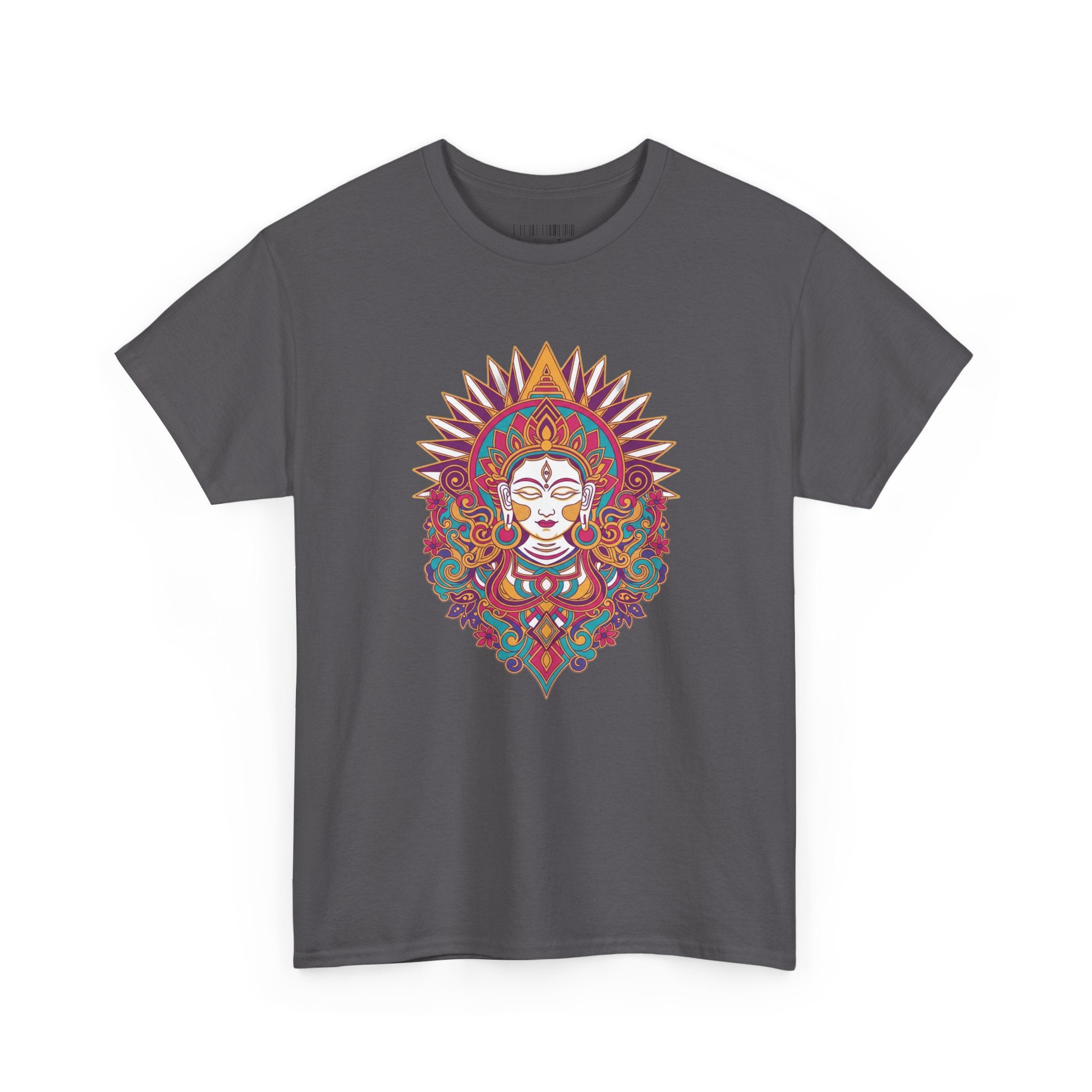 Spiritual Goddess Sun Mandala Tee — Colorful Boho Yoga T‑Shirt