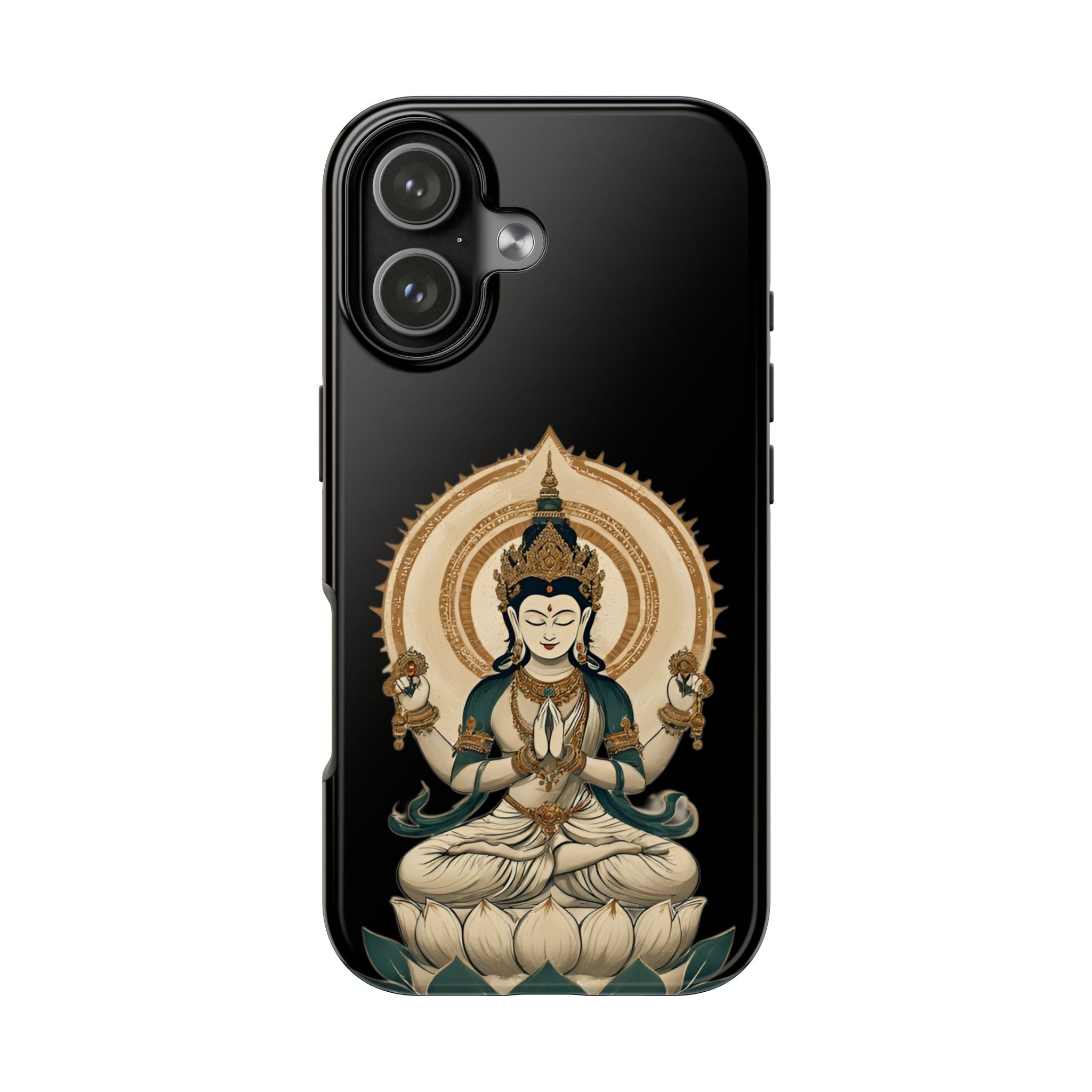 Bodhisattva Lotus Tough Phone Case — Protective Buddhist Meditation Phone Cover