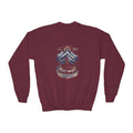 Youth Mountain Holiday Crewneck Sweatshirt — Cozy Winter Tree Graphic